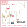 7Pcs 7 Colors Alloy & Resin Pendant Necklaces for Women NJEW-GA0001-17-2