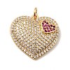 Brass Micro Pave Cubic Zirconia Pendants KK-E015-22G-2