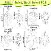 24Pcs 4 Style 304 Stainless Steel Pendants STAS-DC0005-88-4