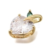 Brass Pave Clear Cubic Zirconia Charms KK-Q048-21G-2
