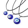 3Pcs 3 Size Lampwork Evil Eye Pendant Necklaces Set with Waxed Cords for Women NJEW-JN03954-1