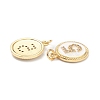 Brass Micro Pave Clear Cubic Zirconia Charms ZIRC-I052-16G-05-3