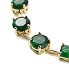 Rack Plating Brass Pave Cubic Zirconia Flat Round & Rectangle Link Necklaces for Women NJEW-B109-01G-3
