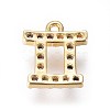 Golden Plated Brass Micro Pave Cubic Zirconia Charms X-ZIRC-L075-51H-2