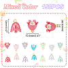 150Pcs Spray Paint ABS Plastic Imitation Pearl Charms FIND-GA0002-72-2