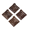 Natural Walnut Wood Pendants WOOD-T032-01-1