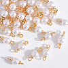 30Pcs ABS Plastic Imitation Pearl Round Connector Charms KK-WR0001-32-1