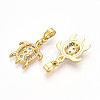 Brass Micro Pave Cubic Zirconia Pendants KK-N257-06G-2