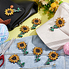 Sunflower Rhinestone Appliques AJEW-WH0367-60-5