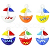 6Pcs 6 Colors Handmade Lampwork Pendants LAMP-CJ0003-03-1