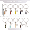 Double Terminated Point Gemstone Pendant Keychain with Tibetan Style Alloy Charm KEYC-AB00018-2