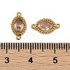 Ion Plating(IP) 304 Stainless Steel Cubic Zirconia Oval Links Connector Charms STAS-K256-22G-04-3