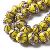 Handmade Gold Sand Lampwork Beads Strands LAMP-T017-05A-3