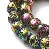 Electroplated Natural Lava Rock Beads Strands G-A251-B01-01H-3