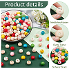 225Pcs 9 Styles Printed Wood European Beads WOOD-NB0002-60-4