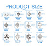 72Pcs 12 Styles Tibetan Style Alloy Connector Charms TIBE-TA0001-29-3
