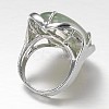 Adjustable Oval Brass Natural Green Aventurine Wide Band Rings RJEW-L062-03E-3