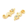 Brass Micro Pave Clear Cubic Zirconia Pendants KK-G447-15G-3
