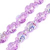 Electroplate Transparent Glass Beads Strands EGLA-N055-04A-07-1