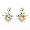 Brass Micro Pave Cubic Zirconia Charms KK-S348-498-NF-1