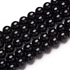 Natural Black Tourmaline Beads Strands X-G-L554-02-6mm-1