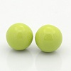 No Hole Spray Painted Brass Round Ball Beads Fit Cage Pendants KKB-J001-07-1