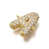 Brass Micro Pave Cubic Zirconia Letter Links X-KK-I717-04A-2