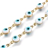 3.28 Feet Handmade Enamel Link Chains X-STAS-I154-02G-4