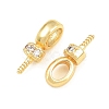 Brass Micro Pave Cubic Zirconia Screw Eye Peg Bails CU-CBA3901-02G-1