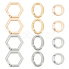12Pcs 6 Styles Alloy Spring Gate Rings FIND-WR0008-96-1