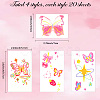 80 Sheets 4 Styles Butterfly Pattern Body Art Tattoos AJEW-SP0002-79-2
