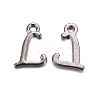 Gunmetal Plated Alloy Letter Pendants PALLOY-P097-03-L-1