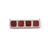 Brass Micro Pave Clear Cubic Zirconia Connector Charms CU-CBA30E8-01P-B07-1