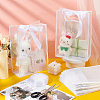 15Pcs Rectangle Transparent Folding Plastic Gift Bags with Hole Handles ABAG-UN0001-01C-2