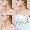 Natural Quartz Crystal Teardrop & Lampwork Mushroom Chandelier Earrings EJEW-SW00018-01-7