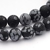Natural Snowflake Obsidian Gemstone Beads G-J338-03-6mm-1