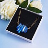 Irregular Natural Quartz Crystal Beads Pendant Necklace for Wonen NJEW-SW00009-6