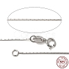 Anti-Tarnish Rhodium Plated 925 Sterling Silver Boston Link Chain Necklaces STER-E033-56-4