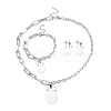 Non-Tarnish 304 Stainless Steel Paperclip Chains & Cable Chain Jewelry Sets SJEW-K153-54P-1