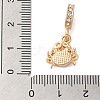 Rack Plating Alloy Rhinestone European Dangle Charms PALLOY-S189-38G-04-3