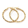 303 Stainless Steel Twist Rope Hoop Earrings with 316 Stainless Steel Pins for Women EJEW-F285-37G-1