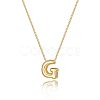 Brass Initial Pendant Box Chain Necklaces for Women FS-WG5C822-07-1