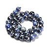 Electroplated Natural Fire Crackle Agate Round Beads Strands G-G0006-A02-02-3