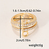 Brass Micro Pave Cubic Zirconia Finger Rings FA7520-5-1