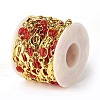Rack Plating Brass Rhombus & Ring & Oval Link Chains CHC-F016-10G-4