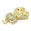 Brass with Cubic Zirconia Pendants KK-K340-01G-01-3