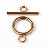 Ion Plating(IP) 304 Stainless Steel Ring Toggle Clasps STAS-L176-12G-1