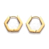 304 Stainless Steel Hexagon Huggie Hoop Earrings STAS-H156-03C-G-1