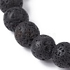 Natural Lava Rock & Synthetic Turquoise Dolphin Beaded Stretch Bracelets BJEW-JB09826-01-4