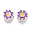 925 Sterling Silver Enamel Beads STER-T008-36B-3
